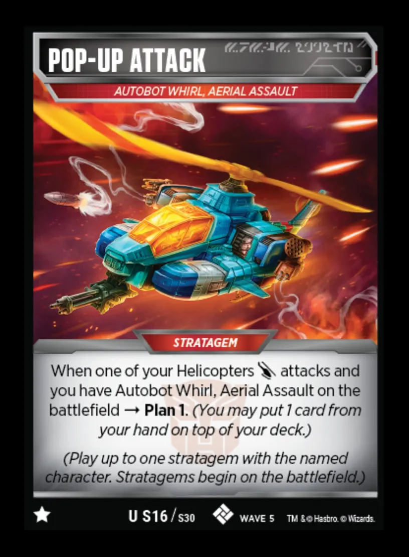 Pop-Up Attack // Autobot Whirl, Aerial Assault card face