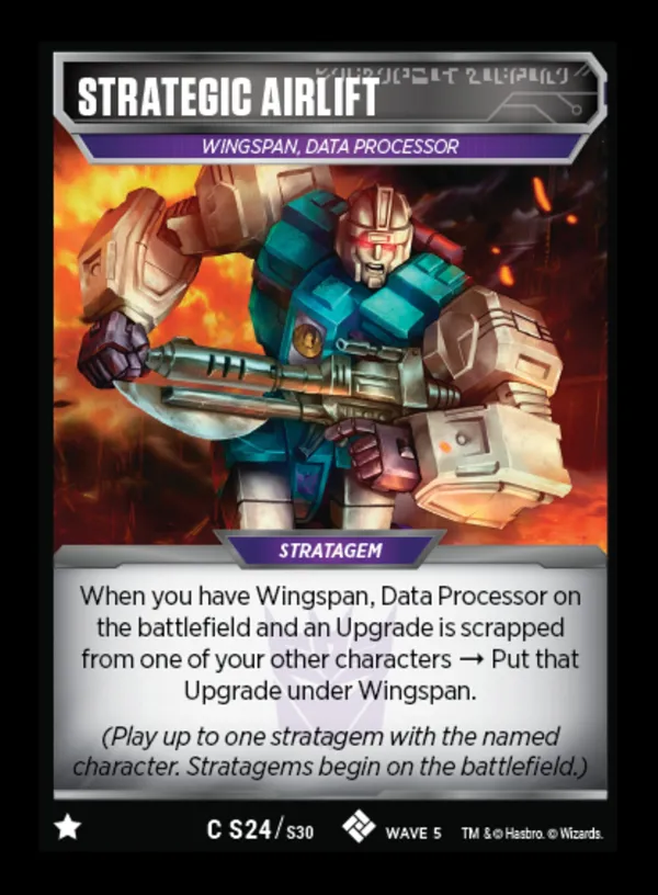Strategic Airlift // Wingspan, Data Processor card face