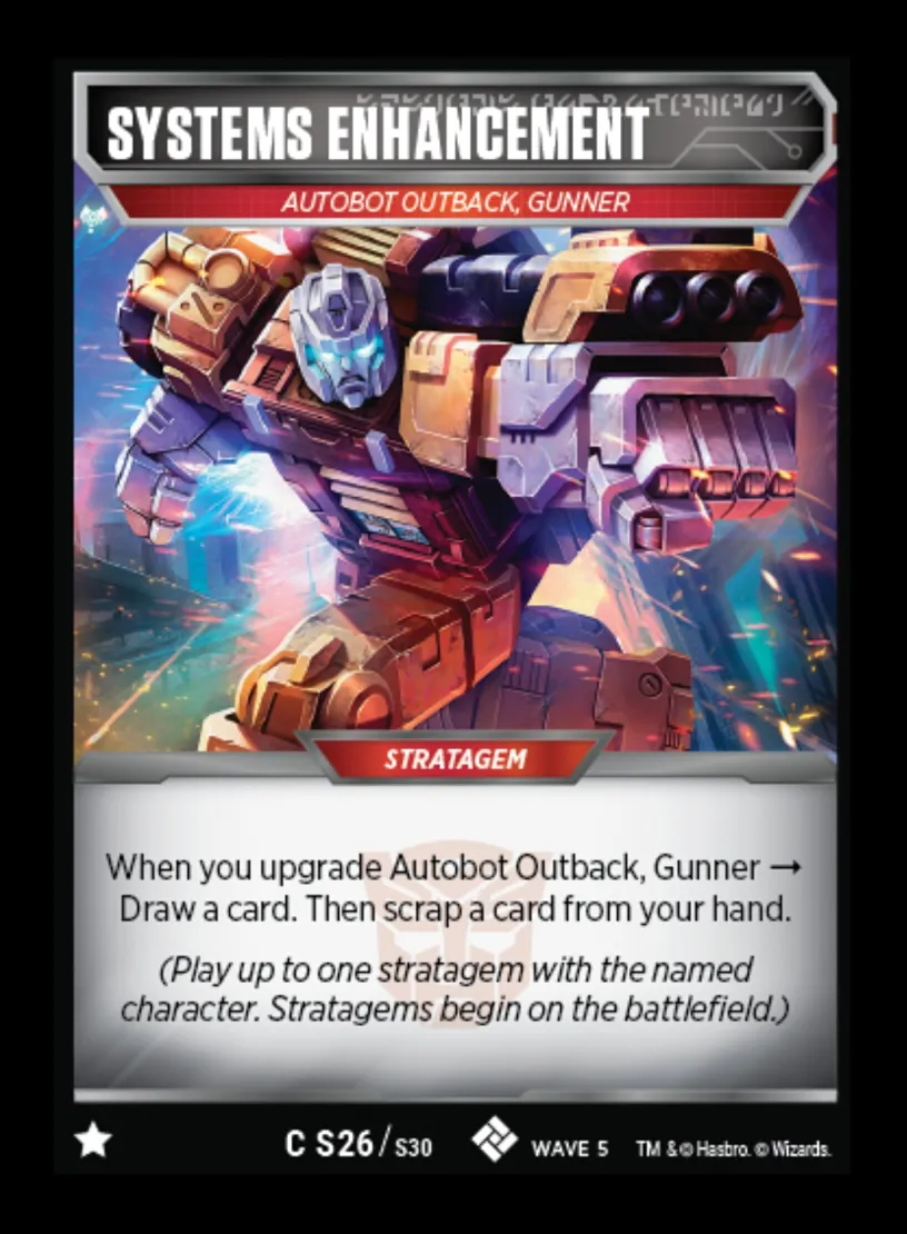 Systems Enhancement // Autobot Outback, Gunner card face