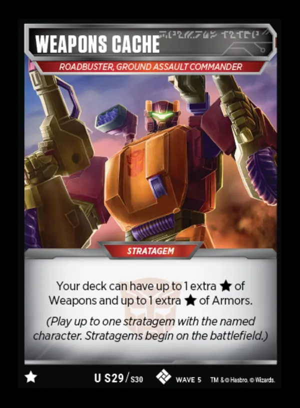 Weapons Cache // Roadbuster, Ground Assault Commander card face