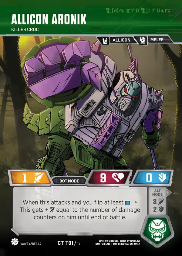 Allicon Aronik // Killer Croc bot mode