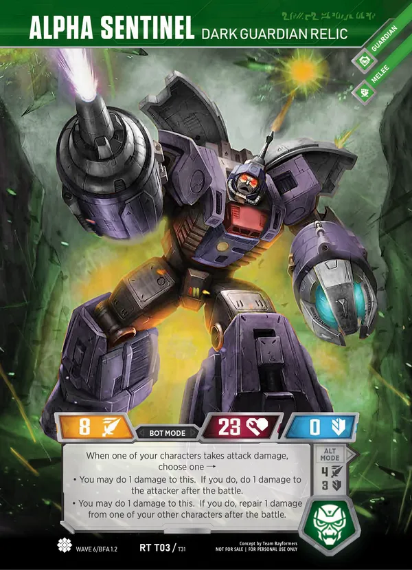 Alpha Sentinel // Dark Guardian Relic bot mode