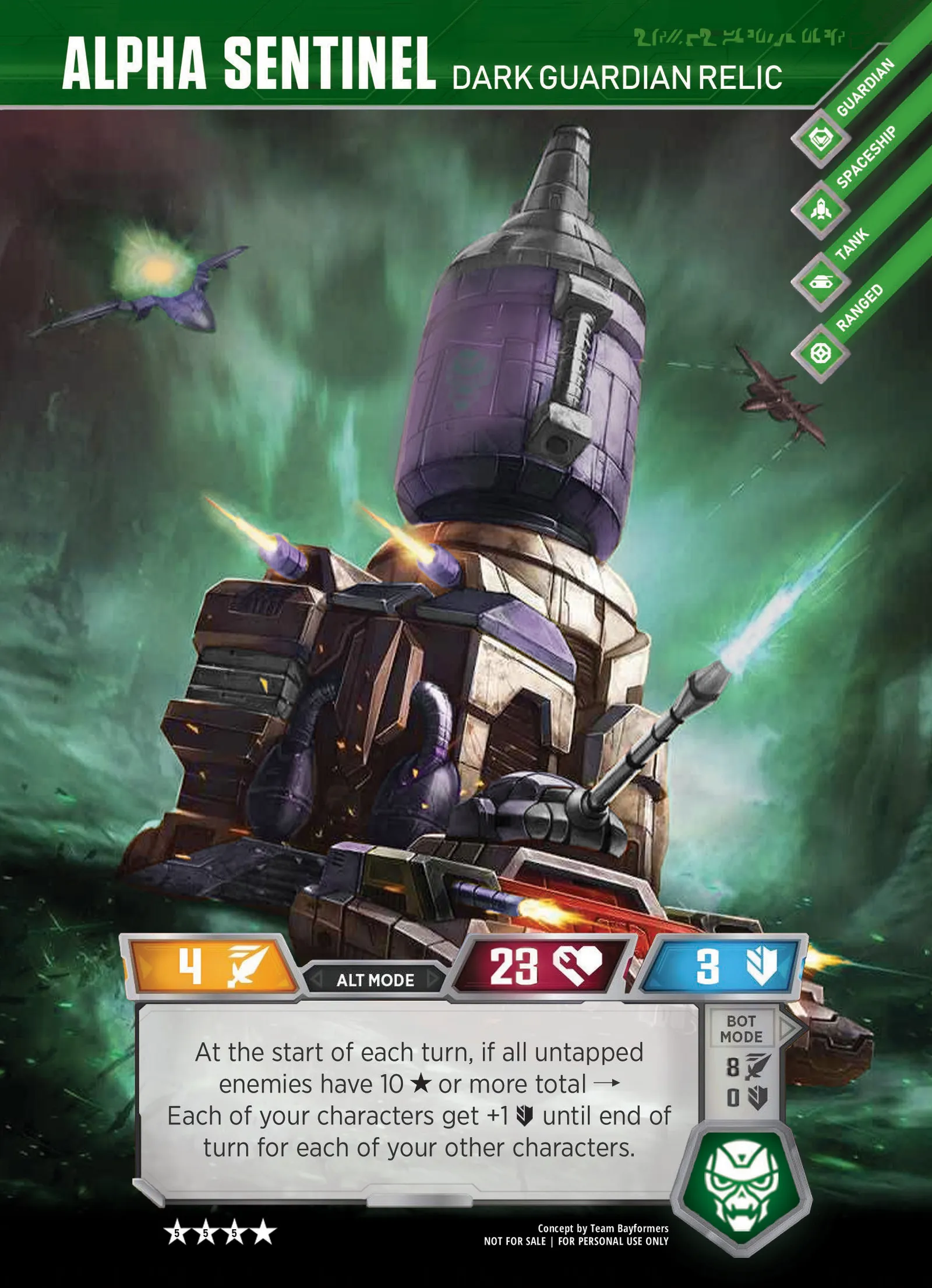 Alpha Sentinel // Dark Guardian Relic alt mode