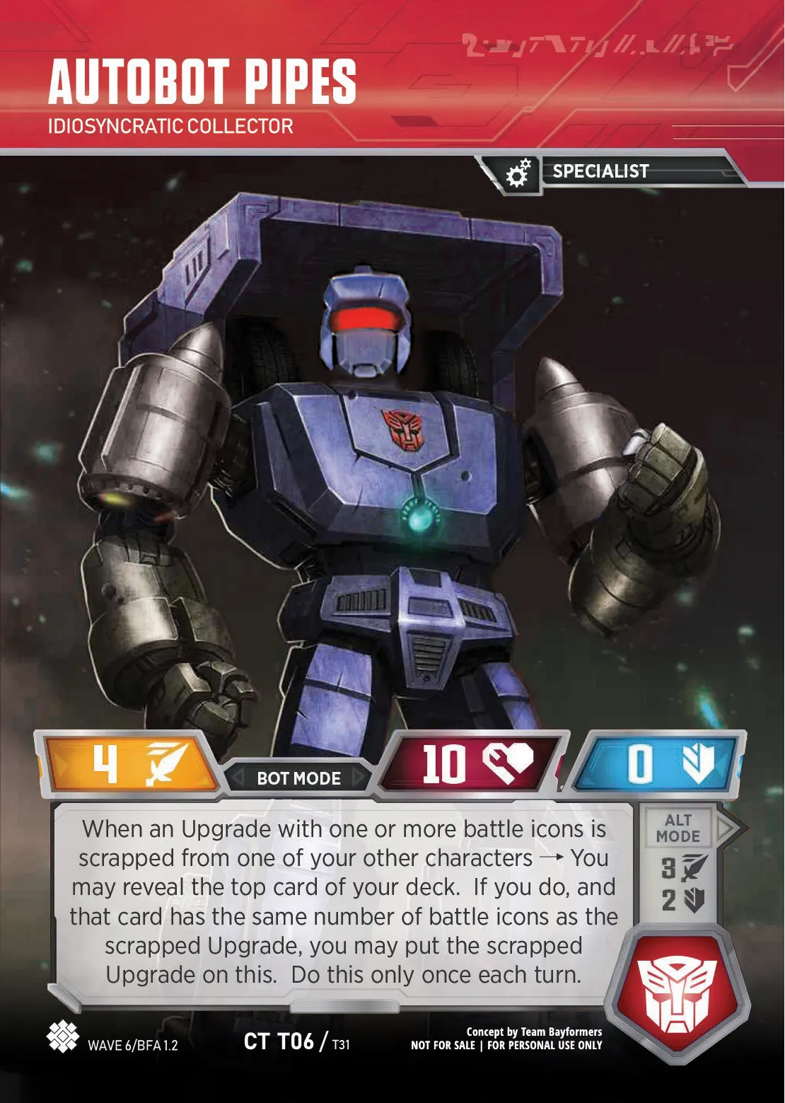 Autobot Pipes // Idiosyncratic Collector bot mode