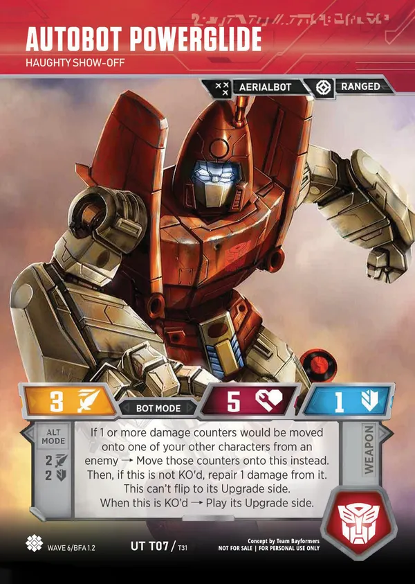 Autobot Powerglide // Haughty Show-Off bot mode