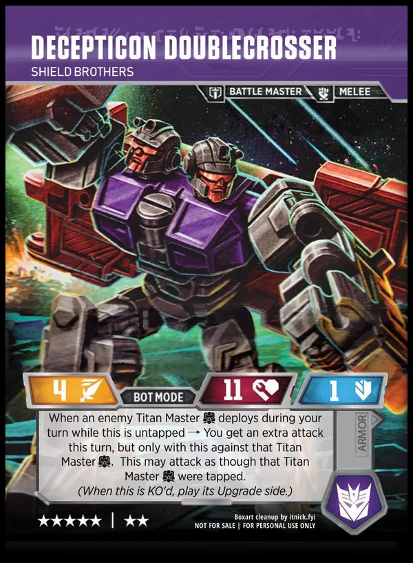 Decepticon Doublecrosser // Shield Brothers bot mode
