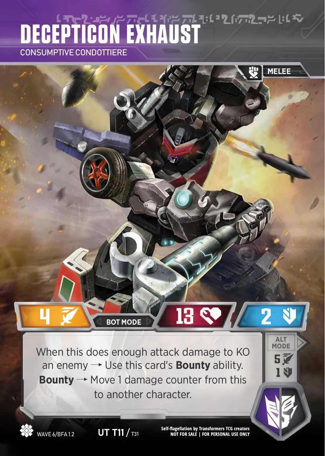 Decepticon Exhaust // Consumptive Condottiere bot mode