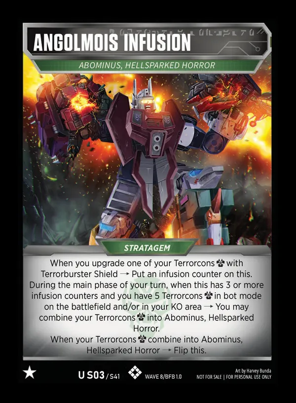Angolmois Infusion // Abominus, Hellsparked Horror card face