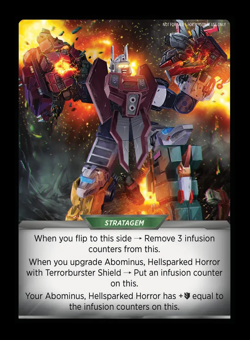 Angolmois Infusion // Abominus, Hellsparked Horror card back
