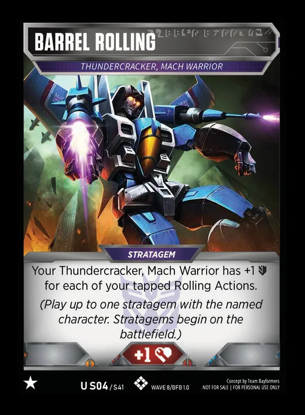 Barrel Rolling // Thundercracker, Mach Warrior card face