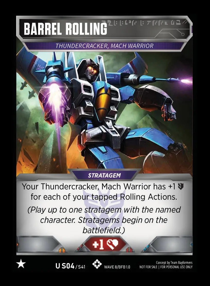 Barrel Rolling // Thundercracker, Mach Warrior card face