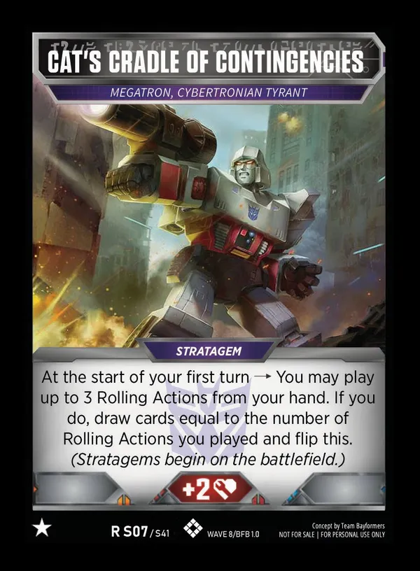 Cat's Cradle of Contingencies // Megatron, Cybertronian Tyrant card face