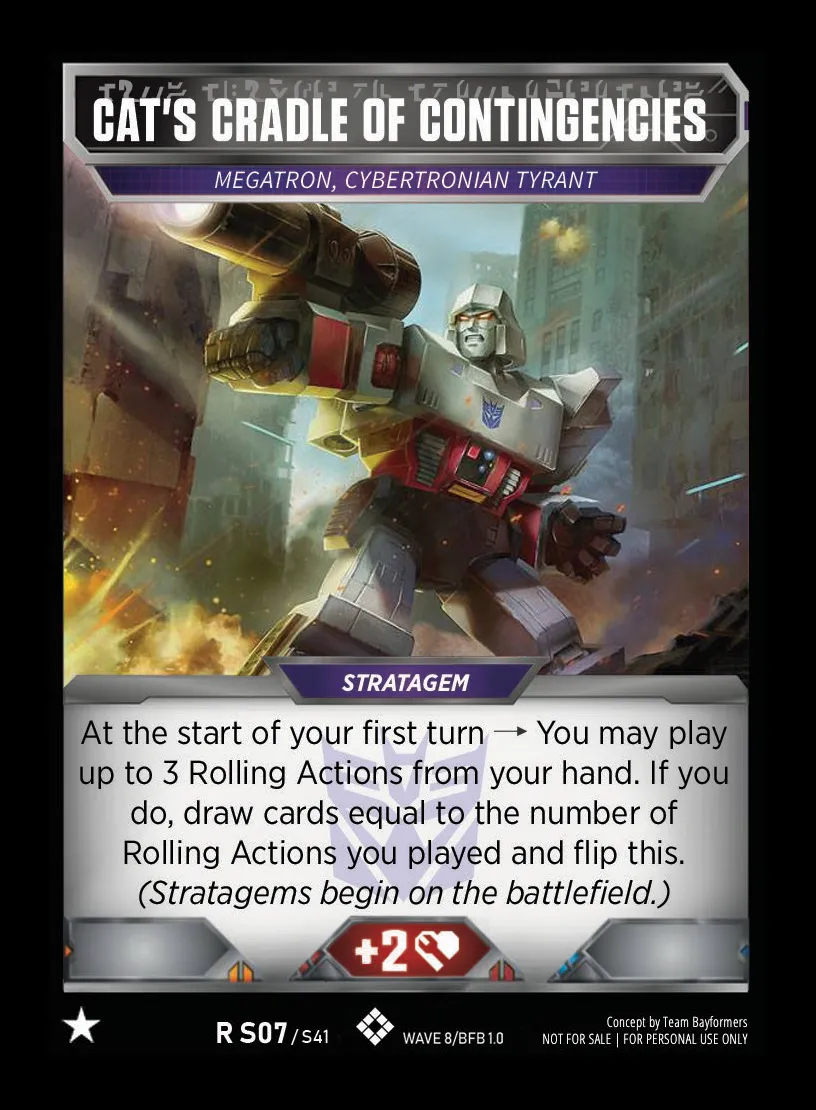 Cat's Cradle of Contingencies // Megatron, Cybertronian Tyrant card face