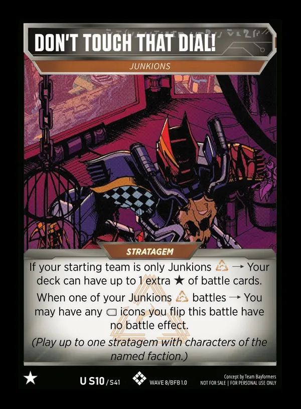Don't Touch That Dial! // Junkions card face