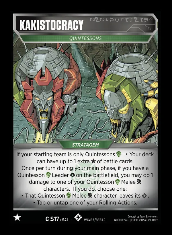 Kakistocracy // Quintessons card face