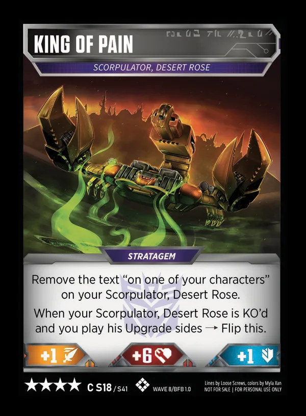 King of Pain // Scorpulator, Desert Rose card face