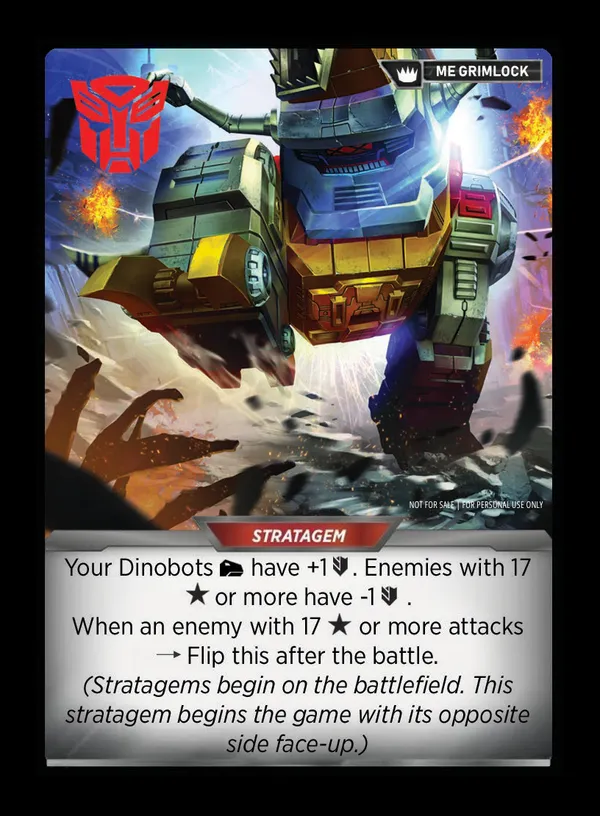Me Grimlock Kick Butt! // Grimlock, Dinobot Leader card back
