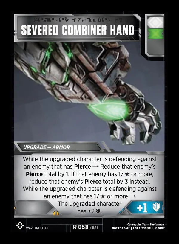 Severed Combiner Hand