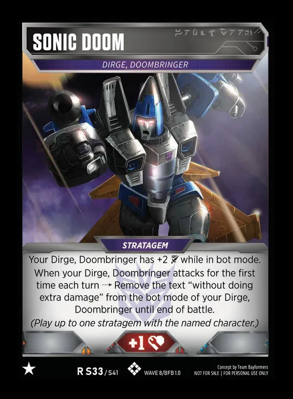 Sonic Doom // Dirge, Doombringer card face