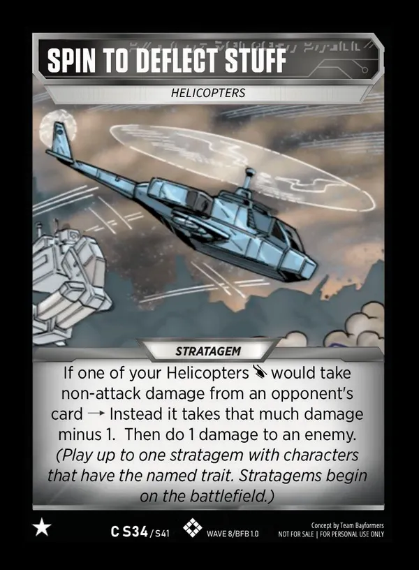 Spin to Deflect Stuff // Helicopters card face