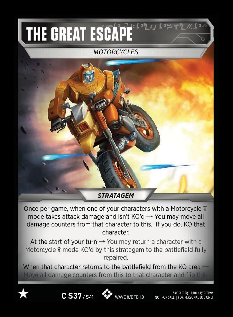 The Great Escape // Motorcycles card face