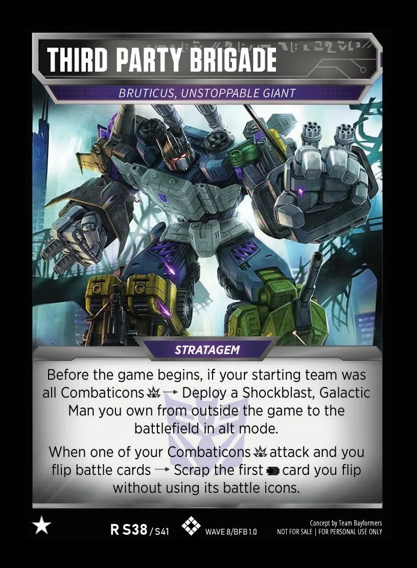 Third Party Brigade // Bruticus, Unstoppable Giant card face