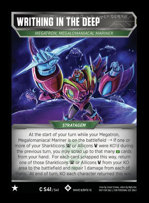 Writhing in the Deep // Megatron, Megalomaniacal Mariner card face