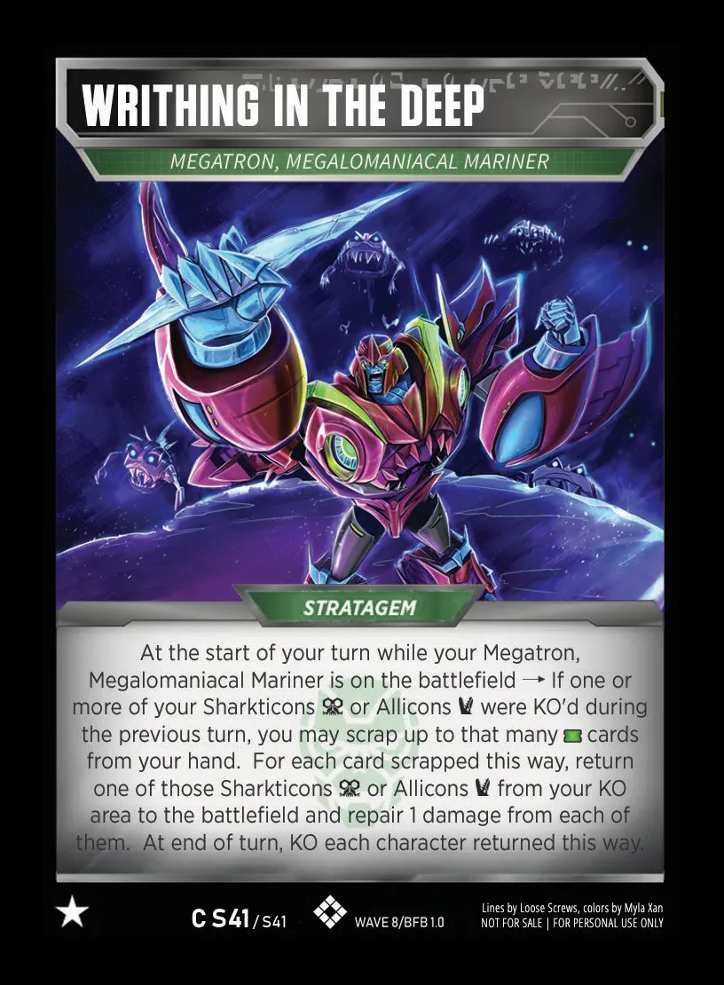 Writhing in the Deep // Megatron, Megalomaniacal Mariner card face