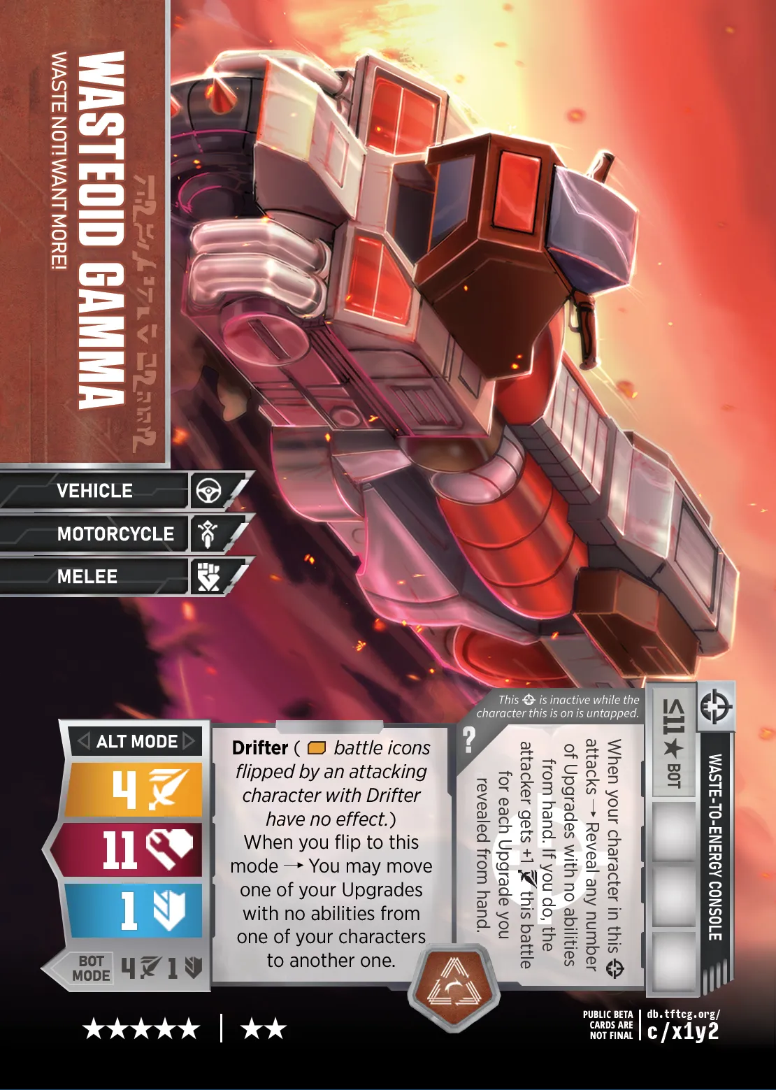 Wasteoid Gamma // Waste Not! Want More! alt mode