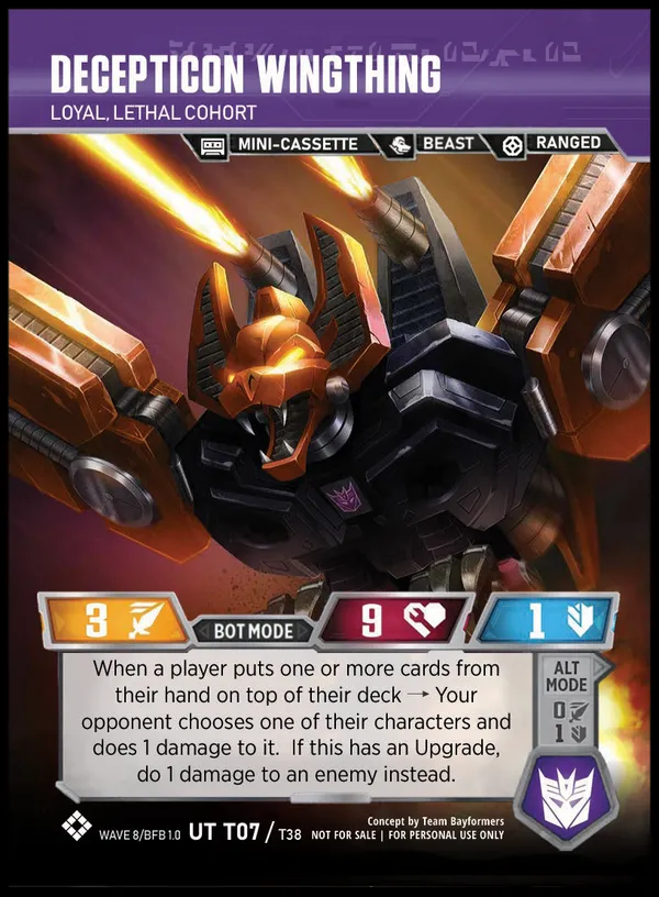 Decepticon Wingthing // Loyal, Lethal Cohort bot mode
