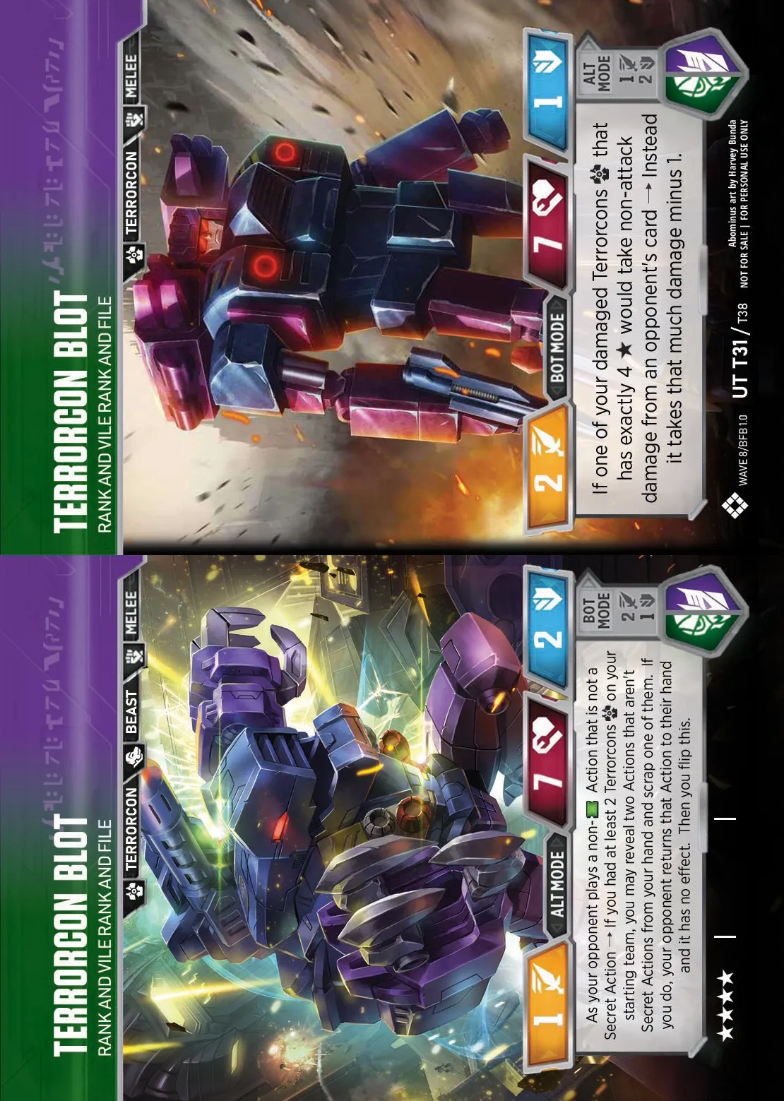 Terrorcon Blot // Rank and Vile Rank and File alt/bot modes