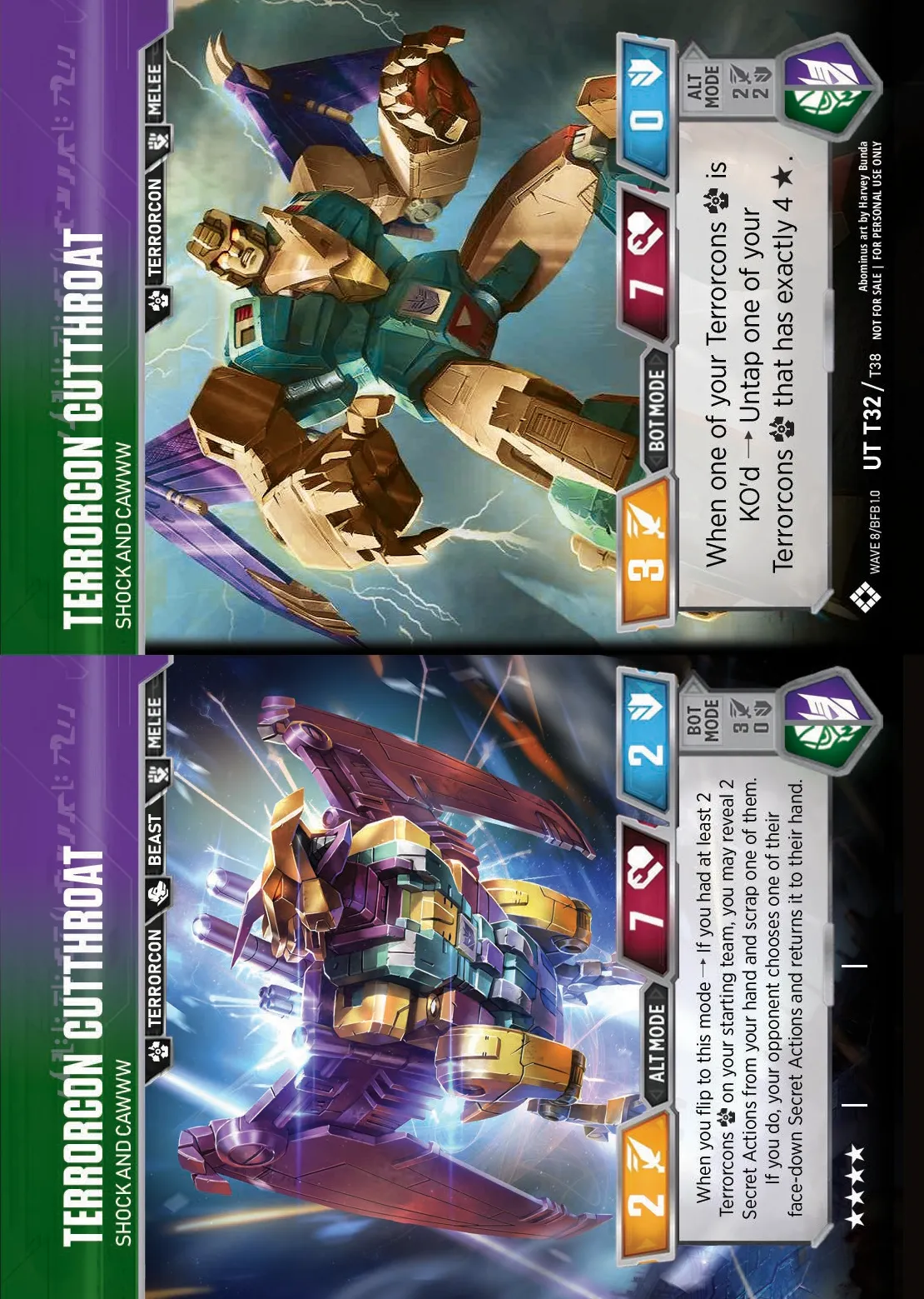 Terrorcon Cutthroat // Shock and Cawww alt/bot modes