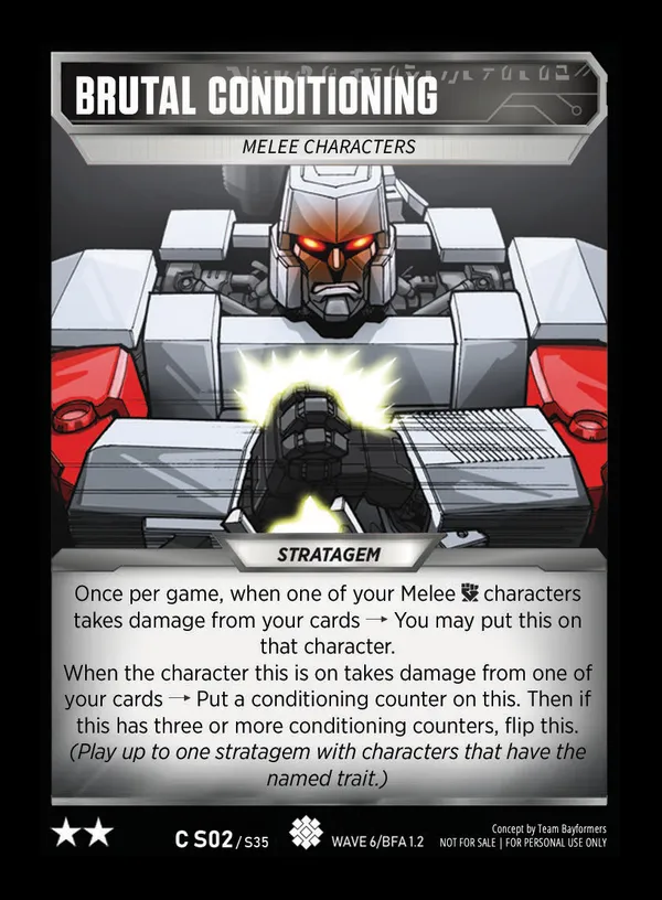 Brutal Conditioning // Melee Characters card face
