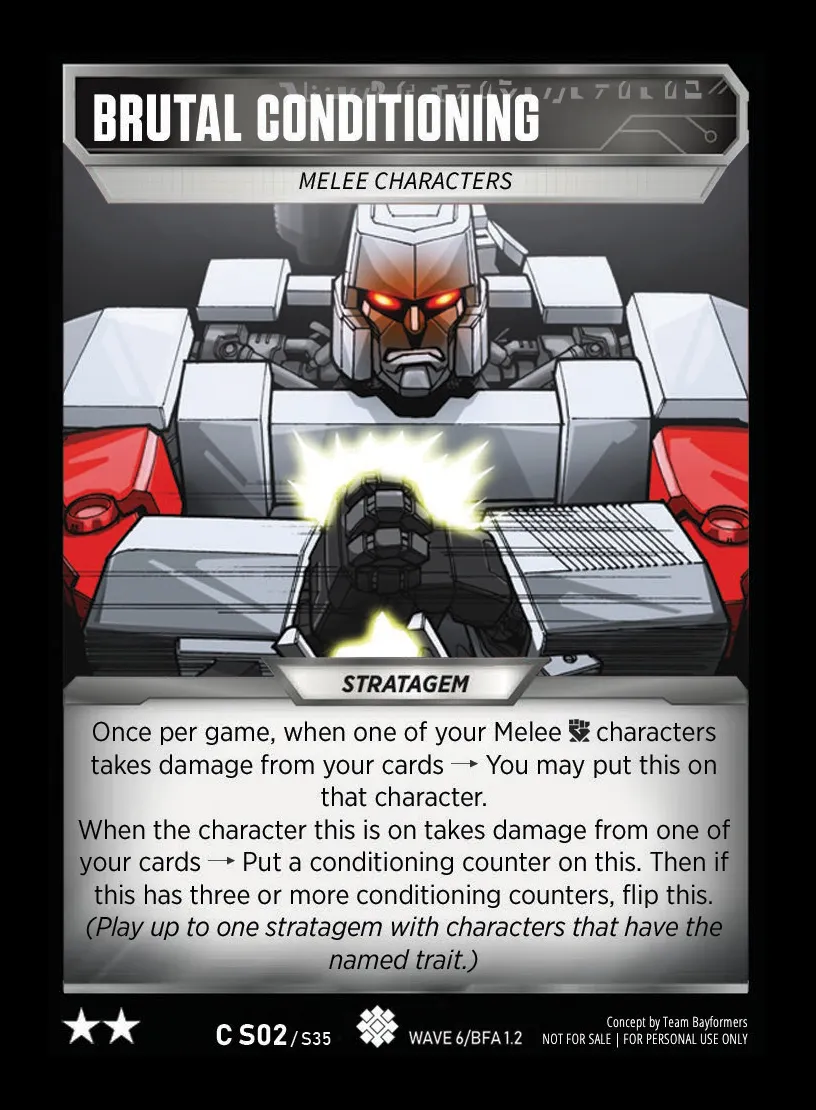 Brutal Conditioning // Melee Characters card face