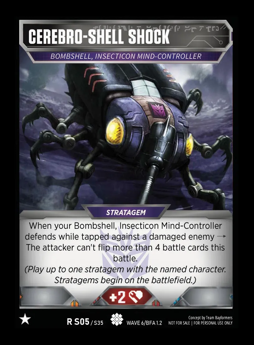 Cerebro-Shell Shock // Bombshell, Insecticon Mind-Controller card face