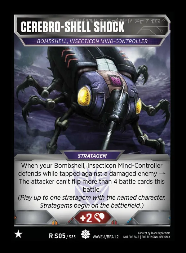 Cerebro-Shell Shock // Bombshell, Insecticon Mind-Controller card face
