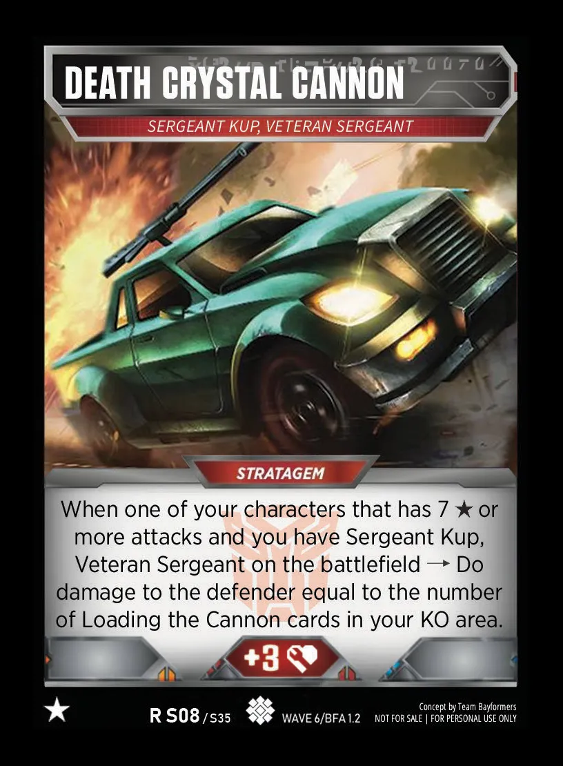Death Crystal Cannon // Sergeant Kup, Veteran Sergeant card face