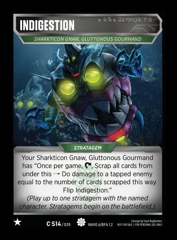 Indigestion // Sharkticon Gnaw, Gluttonous Gourmand card face