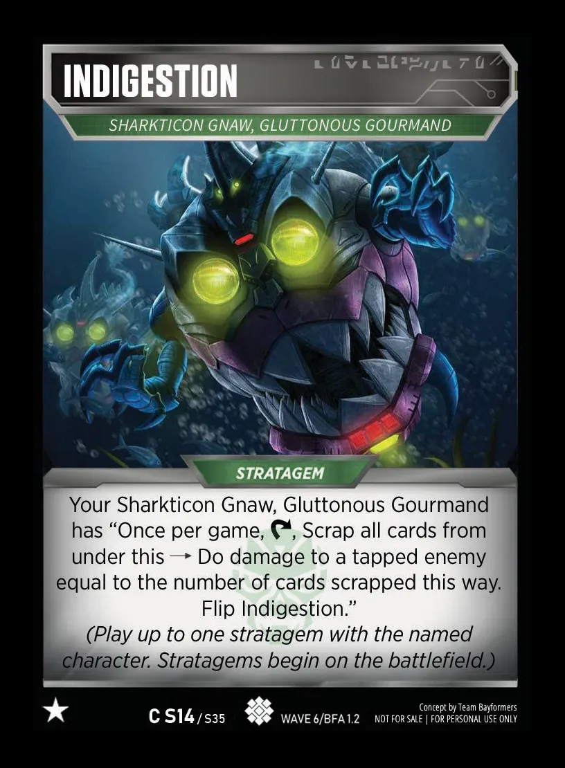 Indigestion // Sharkticon Gnaw, Gluttonous Gourmand card face