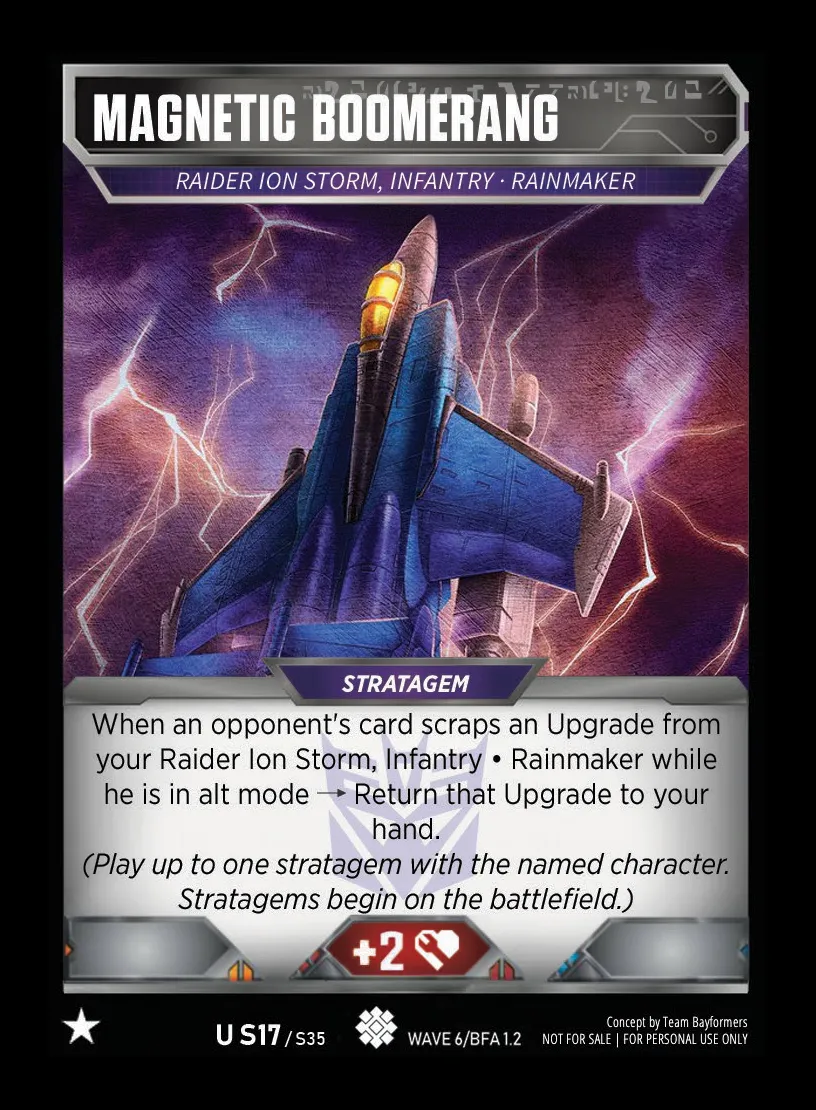 Magnetic Boomerang // Raider Ion Storm, Infantry • Rainmaker card face