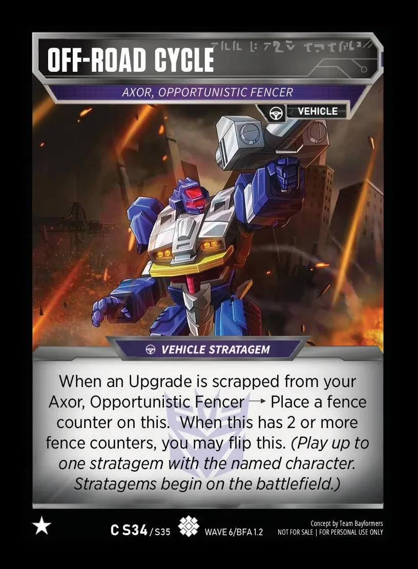 Off-Road Cycle // Axor, Opportunistic Fencer card face