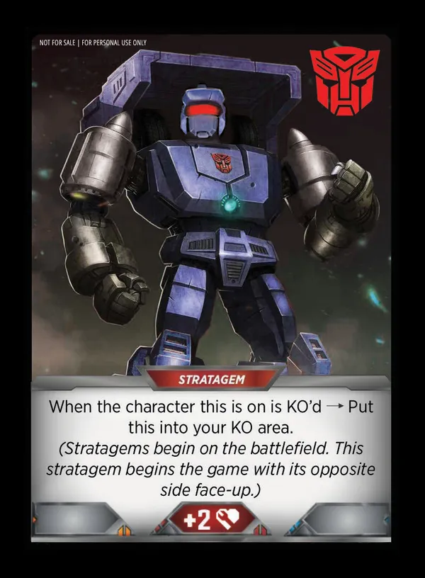 Sound the Alarm // Autobot Pipes, Idiosyncratic Collector card back