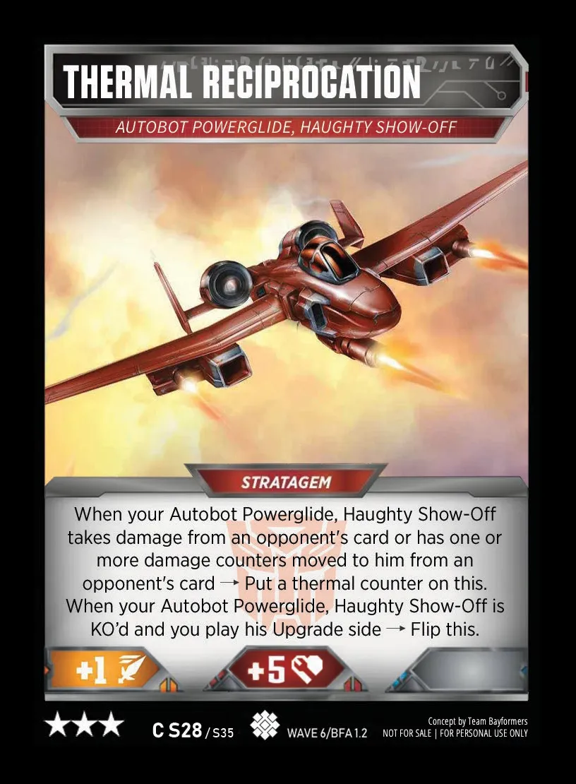 Thermal Reciprocation // Autobot Powerglide, Haughty Show-Off card face