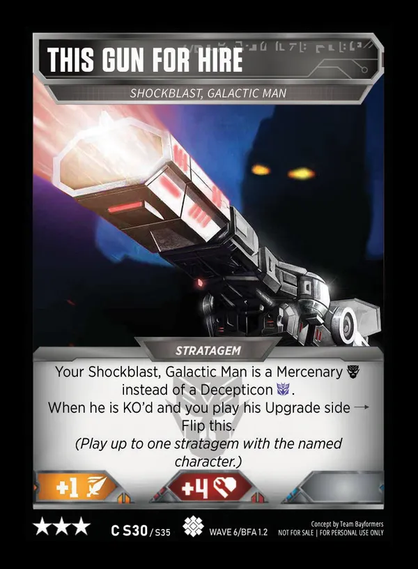 This Gun for Hire // Shockblast, Galactic Man card face
