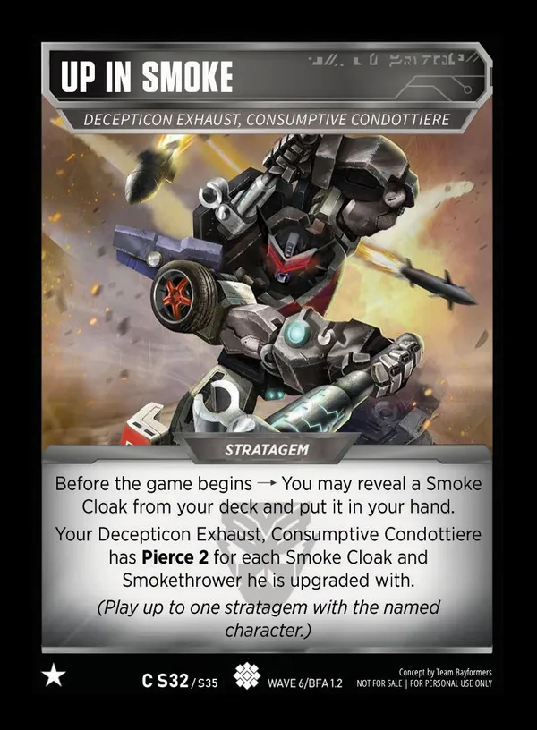 Up in Smoke // Decepticon Exhaust, Consumptive Condottiere card face