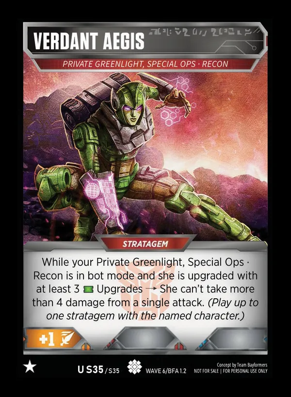 Verdant Aegis // Private Greenlight, Special Ops • Recon card face