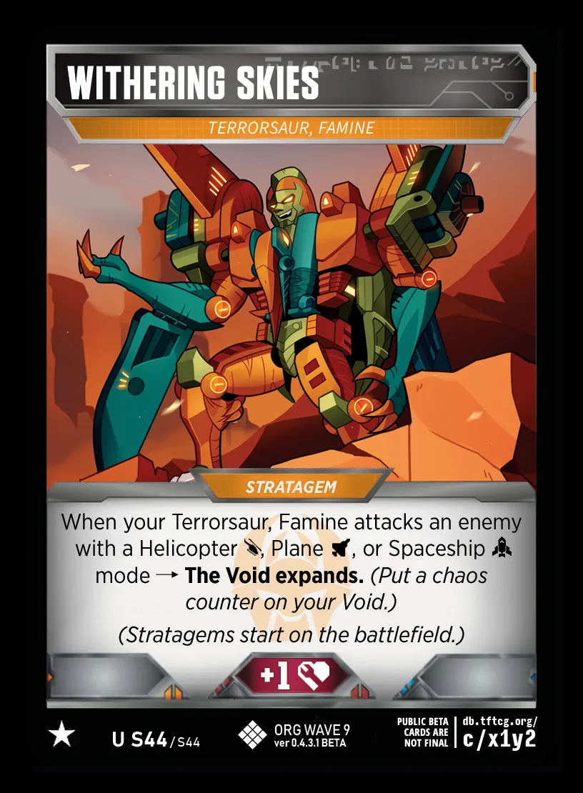 Withering Skies // Terrorsaur, Famine card face